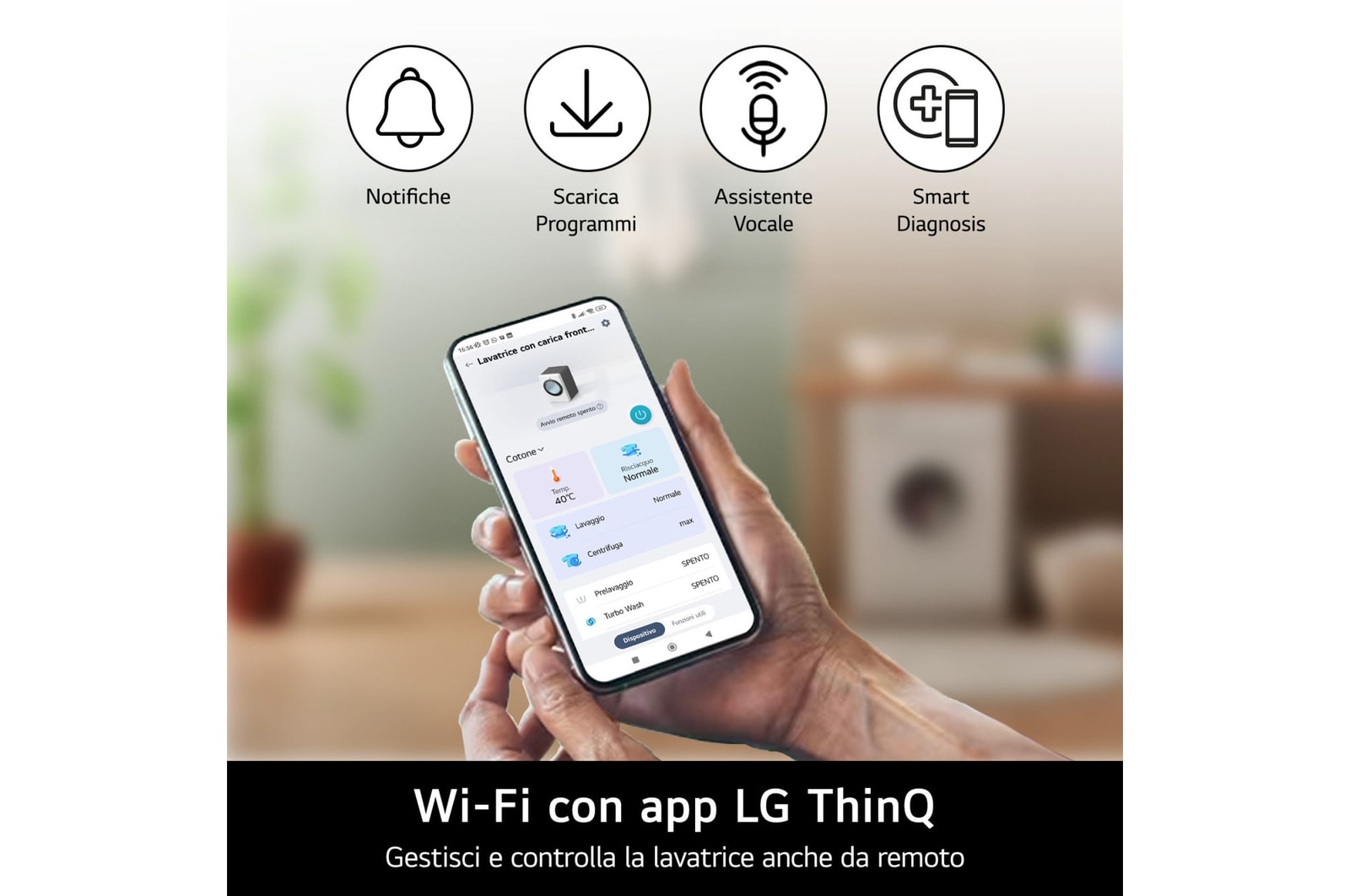 Wi-Fi con app LG ThinQ asciugatrice RNX5009TWBC